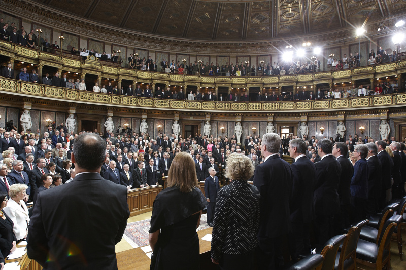 Bundespräsident Dr. Heinz Fischer bei seiner Angelobung.