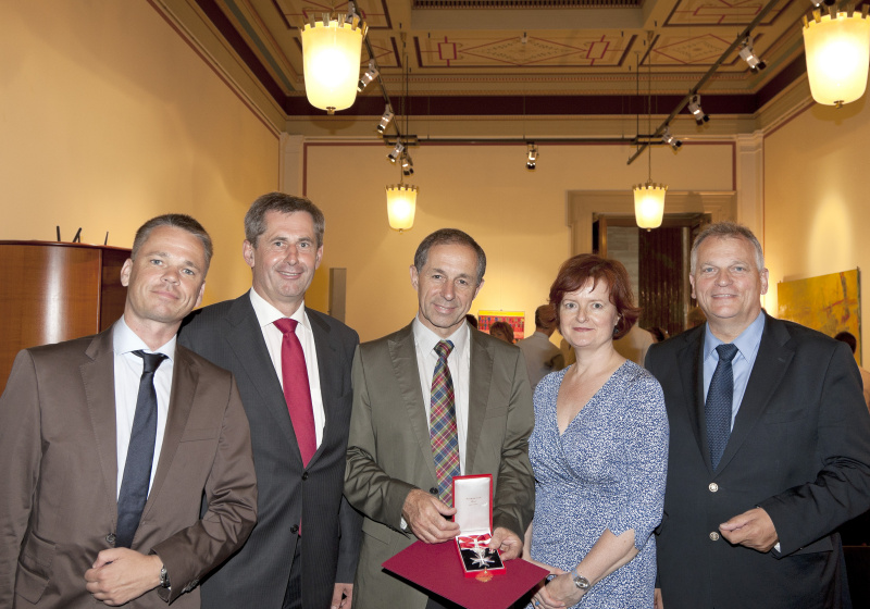 v.li. Harald Himmer - Vizepräsident des Bundesrates, Martin Preineder - Präsident des Bundesrates, Georg Keuschnigg - Bundesratsmitglied, Dr. Susanne Bachmann - Bundesratsdirektorin, Gottfried Kneifel - Bundesratsmitglied