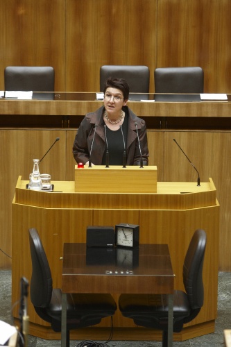Sonja Ablinger, Nationalratsabgeordnete der SPÖ, am Rednerpult.
