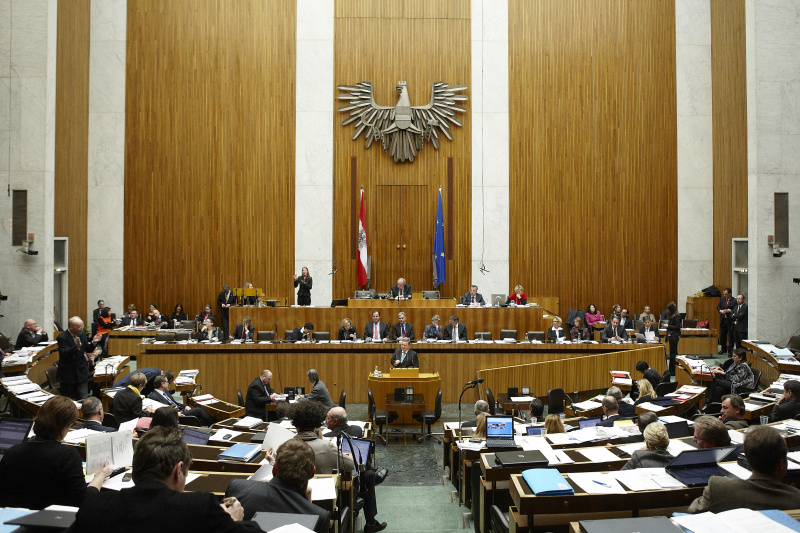 Werner Amon, Nationalratsabgeordneter der ÖVP, am Rednerpult. Auf der Regierungsbank v.li. Christine Marek - Staatssekretärin im Bundesministerium für Wirtschaft, Familie und Jugend, Dr. Reinhold Lopatka - Staatssekretär im Bundesministerium für Finanzen, Gabriele Heinisch-Hosek - Bundesministerin für Frauen und öffentlichen Dienst, Mag.a Dr.in Maria Theresia Fekter - Bundesministerin für Inneres, Dipl.-Ing. Josef Pröll - Vizekanzler, Bundesminister für Finanzen, Werner Faymann - Bundeskanzler, Dr.in Claudia Schmied - Bundesministerin für Unterricht, Kunst und Kultur, Alois Stöger - Bundesminister für Gesundheit, Mag.a Claudia Bandion-Ortner - Bundesministerin für Justiz, Mag. Dr. Beatrix Karl - Bundesministerin für Wissenschaft und Forschung, Mag. Andreas Schieder - Staatssekretär im Bundesministerium für Finanzen und Dr. Josef Ostermayer - Staatssekretär im Bundeskanzleramt. Am Präsidium Fritz Neugebauer - Zweiter Nationalratspräsident. Dienst am Präsidium v.li Dr. Joseph Wirnsperger (1er Position) und MMag.a Ines Kerle (2er Position).