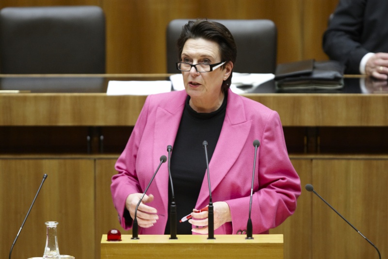 Renate Csörgits, Nationalratsabgeordnete der SPÖ, am Rednerpult