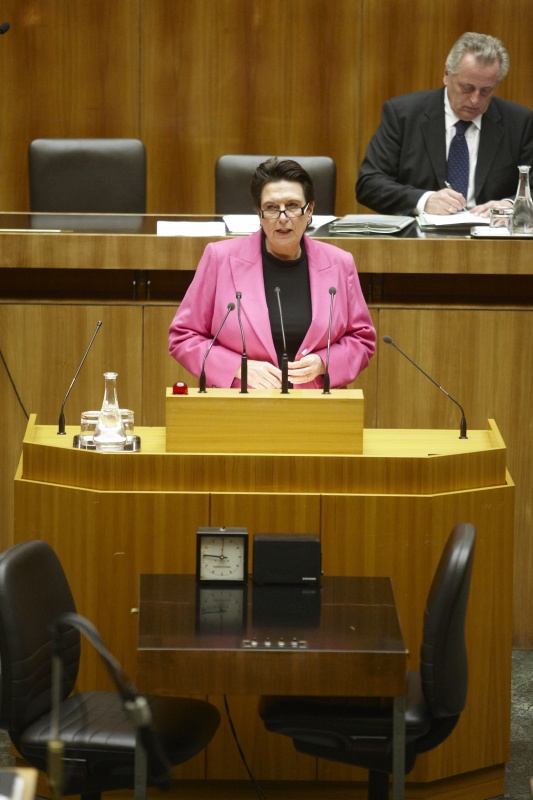 Renate Csörgits, Nationalratsabgeordnete der SPÖ, am Rednerpult