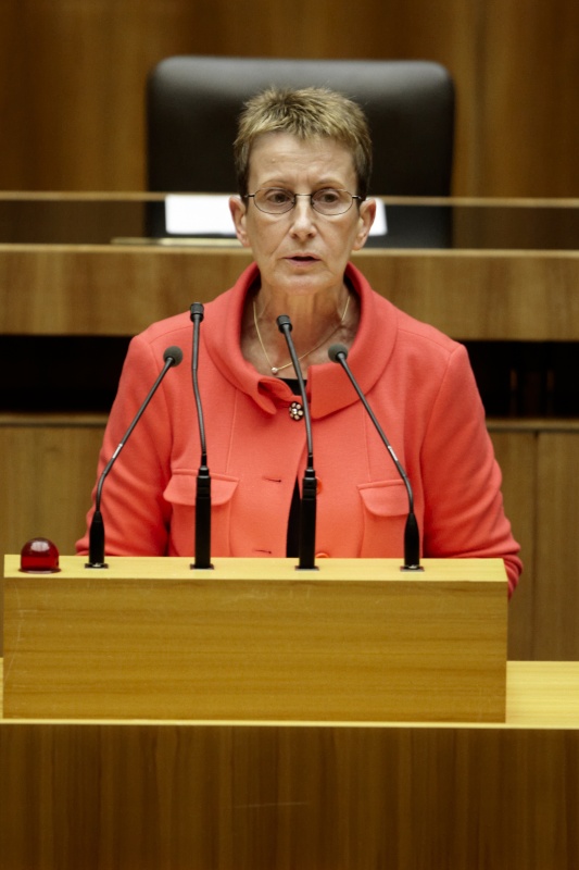 Marianne Hagenhofer, Nationalratsabgeordnete der SPÖ, am Rednerpult.