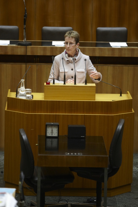 Marianne Hagenhofer, Nationalratsabgeordnete der SPÖ, am Rednerpult.