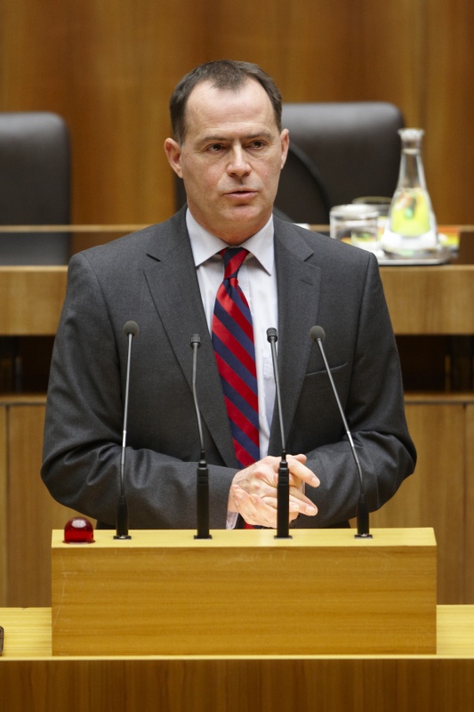 Dr. Johannes Jarolim, Nationalratsabgeordneter der SPÖ, am Rednerpult.