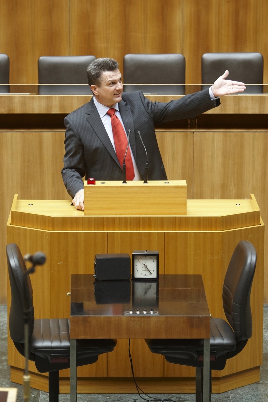 Hermann Krist, Nationalratsabgeordneter der SPÖ, am Rednerpult.