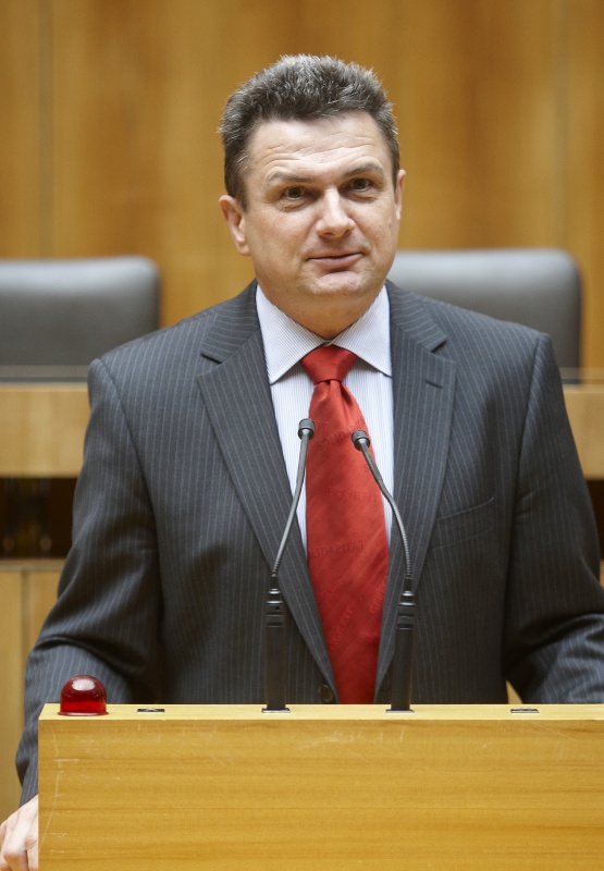 Hermann Krist, Nationalratsabgeordneter der SPÖ, am Rednerpult.