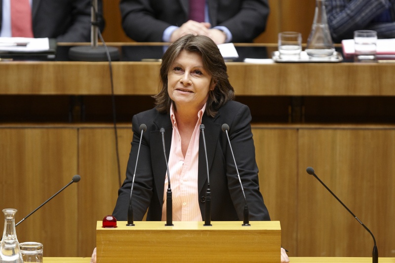 Mag. Andrea Kuntzl, Nationalratsabgeordnete der SPÖ, am Rednerpult.