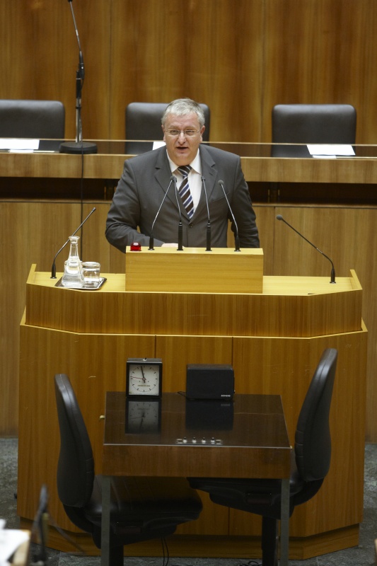 Dr. Christoph Matznetter, Nationalratsabgeordneter der SPÖ, am Rednerpult.