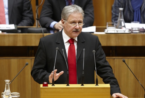 Elmar Mayer,  Nationalratsabgeordneter der SPÖ, am Rednerpult.