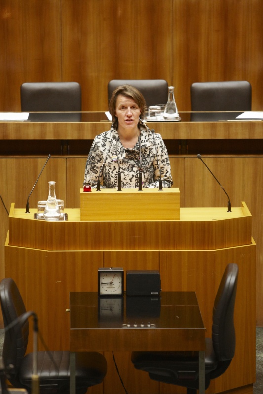Mag. Daniela Musiol, Nationalratsabgeordnete der Grünen, am Rednerpult.