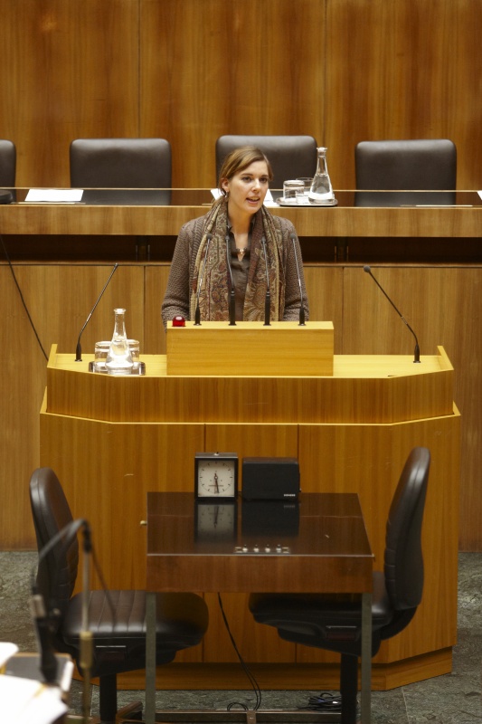 Mag. Sonja Steßl-Mühlbacher, Nationalratsabgeordnete der SPÖ, am Rednerpult.