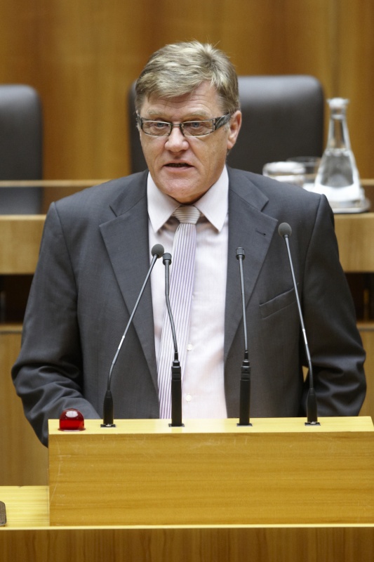 Bernhard Themessl, Nationalratsabgeordneter der FPÖ, am Rednerpult.