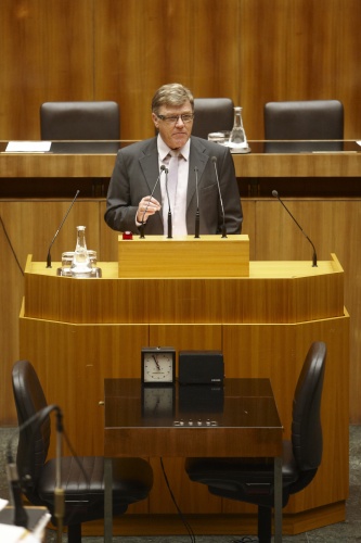 Bernhard Themessl, Nationalratsabgeordneter der FPÖ, am Rednerpult.