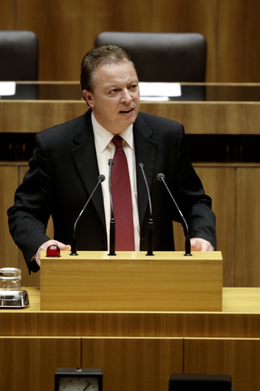 Hannes Weninger, Nationalratsabgeordneter der SPÖ, am Rednerpult.