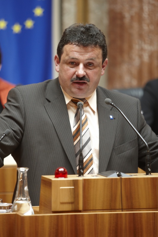 Kurt Strohmayer-Dangl, Bundesratsmitglied der ÖVP am Rednerpult.