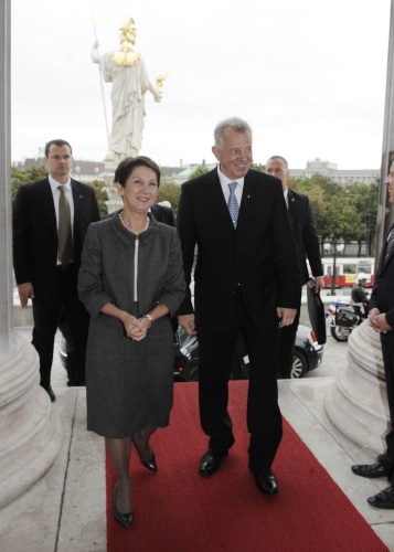 v.li. Mag.a Barbara Prammer - Nationalratspräsidentin und Pál Schmitt - Staatspräsident der Republik Ungarn