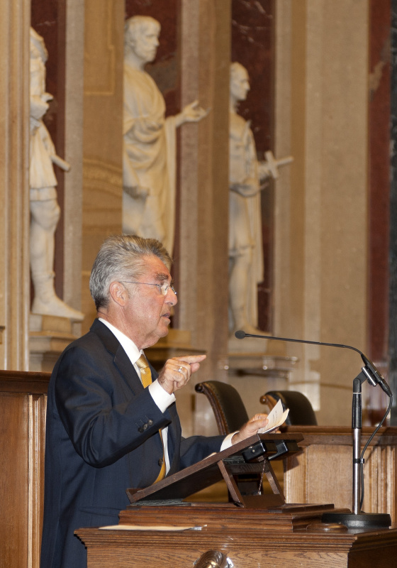 Bundespräsident Dr. Heinz Fischer am Rednerpult