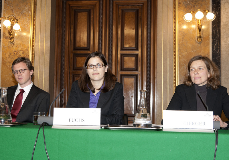 v.li. Dr. Kristoffel Grechenig - Rechtswissenschaftliche Abteilung Univ. St. Gallen, Dr.in Claudia Fuchs - Institut für österreichisches und europäisches öffentliches Recht, WU Wien und Dr.in Iris Eisenberger - Institut für Staats- und Verwaltungsrecht, Univ. Wien