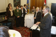 Bundesratspraesident Martin Preineder begruesst seine Gaeste.