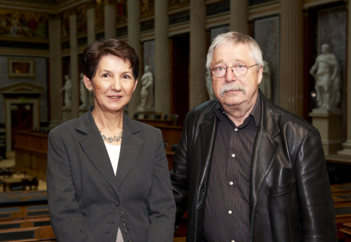 v.li.: Nationalratspräsidentin Mag.a Barbara Prammer und Wolf Biermann