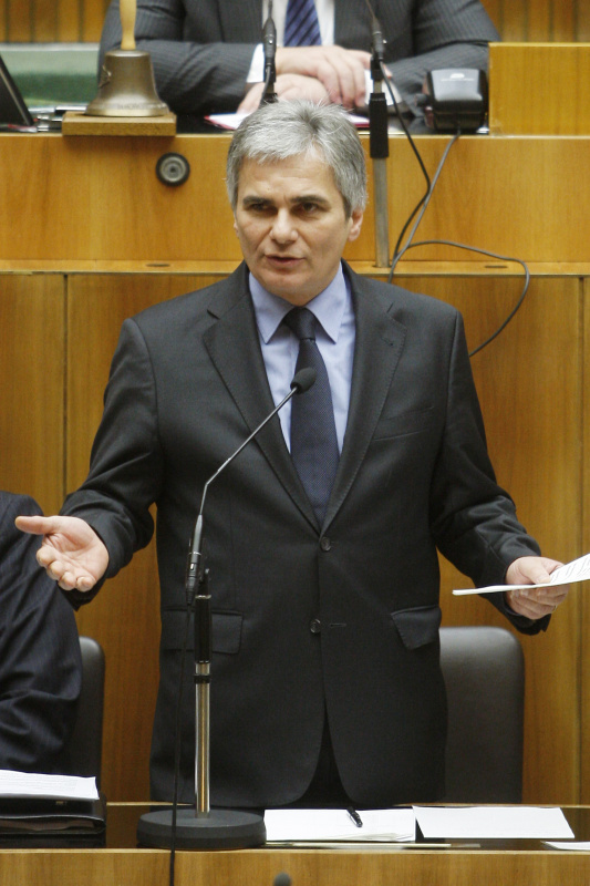 Bundeskanzler Werner Faymann bei seiner Rede