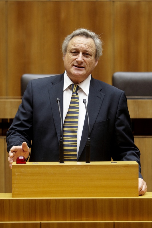 Josef A. Riemer, Nationalratsabgeordneter der FPÖ am Rednerpult