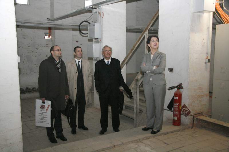 v.li. DI Elmar Langer - Werner Consult Ziviltechniker GmbH, DI Martin Schrehof, Architekt Prof. DI Dr. Sepp Frank und Nationalratspräsidentin Mag.a Barbara Prammer