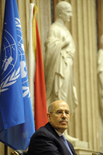 Director General of the International Atomic Energy Agency (IAEA) Mohamed ElBaradei looks on prior to delivering a speech entitled, "The Future of the IAEA - New Challenges, New Risks, New Ideas", at the Austrian parliament in Vienna, Austria, Monday, March 9, 2009. (AP Photo/Hans Punz) ABDRUCK HONORARFREI NUR BEI DIREKTER BERICHTERSTATTUNG ZUR AUSSTELLUNG.