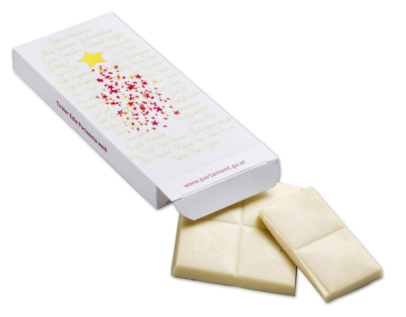 Weihnachtsschokolade, weisse Schokolade