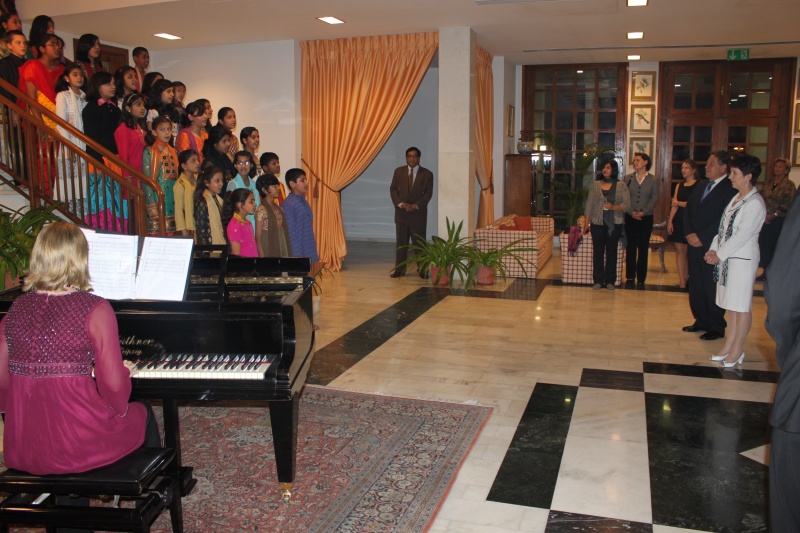 Musikalischer Willkommensgruß für die Parlamentarierdelegation beim Empfang in der österreichischen Botschaft