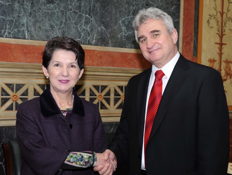v.li. Nationalratspräsidentin Mag.a Barbara Prammer und Milan Štěch - Präsident des tschechischen Senats