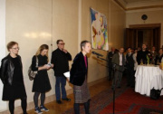 Stella Rollig - Kunstkuratorin des Parlaments und Direktorin des Lentos Kunstmuseum Linz begrüßt die VeranstaltungsteilnehmerInnen
