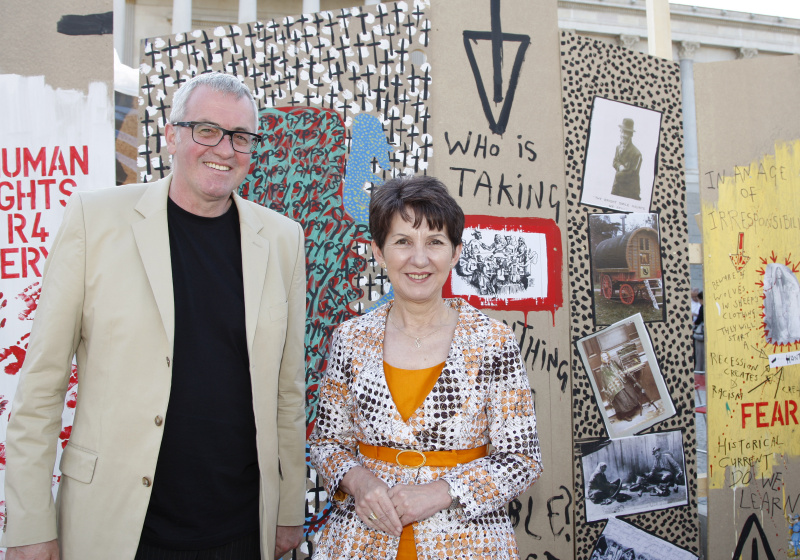 v.li. Wolfgang Schlag - Kurator Into the City und Mag.a  Barbara Prammer - Präsidentin des Nationalrates