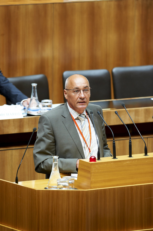 Franz Galler am Rednerpult