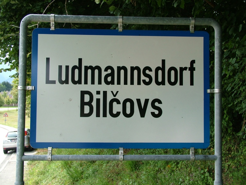 Ortstafel der Gemeinde Ludmannsdorf