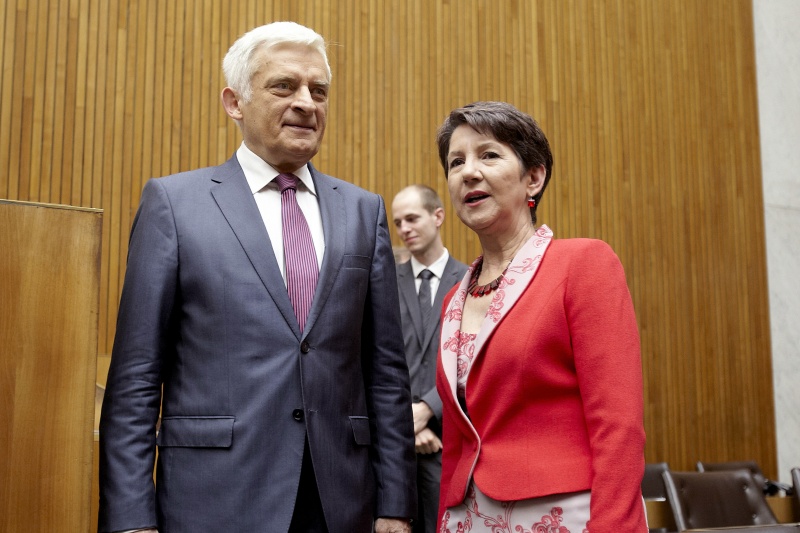 v.li. Jerzy Buzek -  Präsident des Europäischen Parlaments und Nationalratspräsidentin Mag.a Barbara Prammer