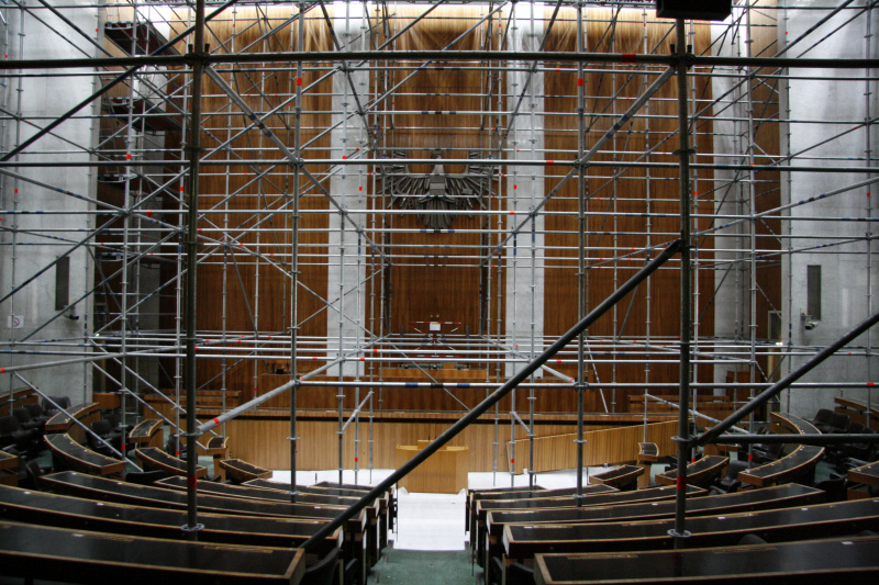 Baugerüst im Nationalratssitzungssaal