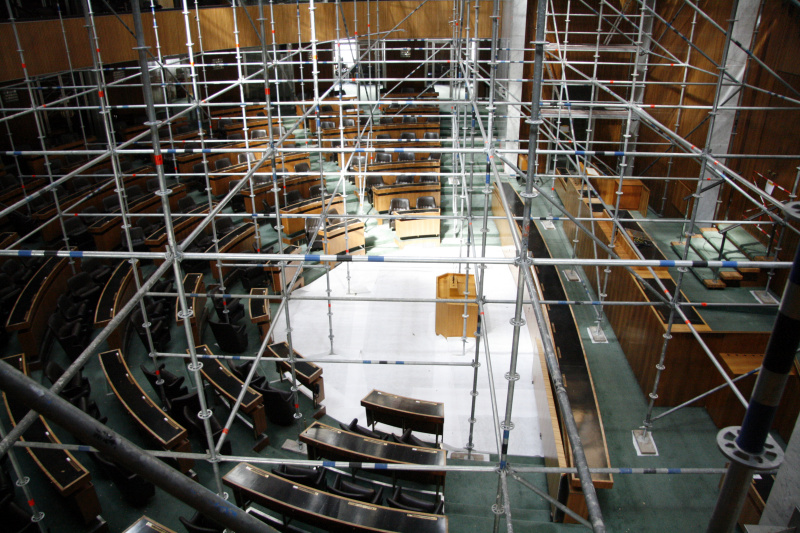 Baugerüst im Nationalratssitzungssaal