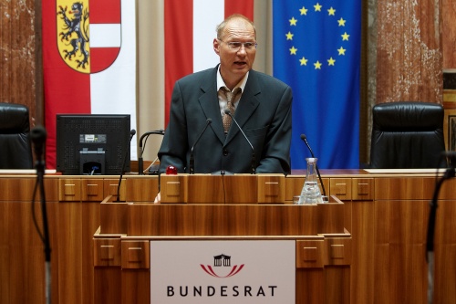 EACD Präsident Jürgen Prigl am Rednerpult