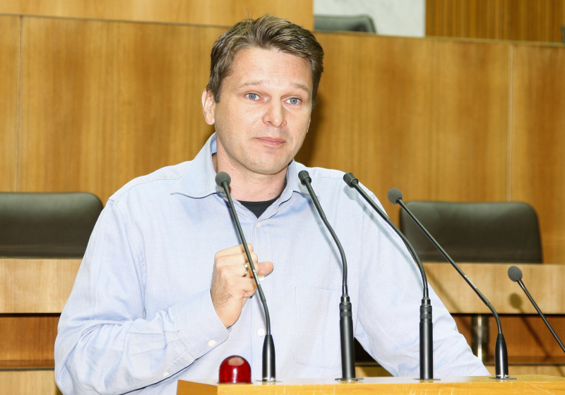 Mag. Albert Steinhauser - Nationalratsabgeordnete der Grünen  am Rednerpult