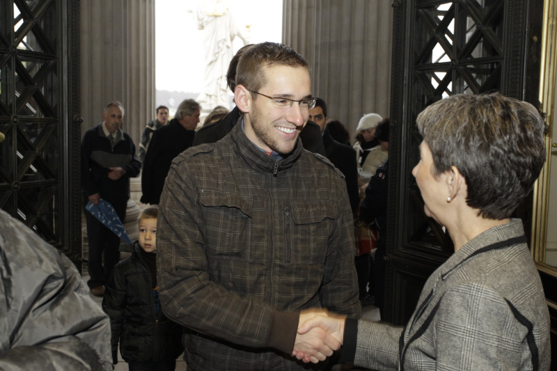 Nationalratspräsidentin Mag.a Barbara Prammer begrüßt die ersten Gäste