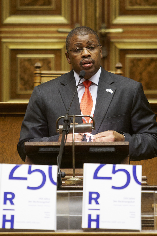 Terence Nombembe - Auditor General, Präsident der Intosai am Rednerpult