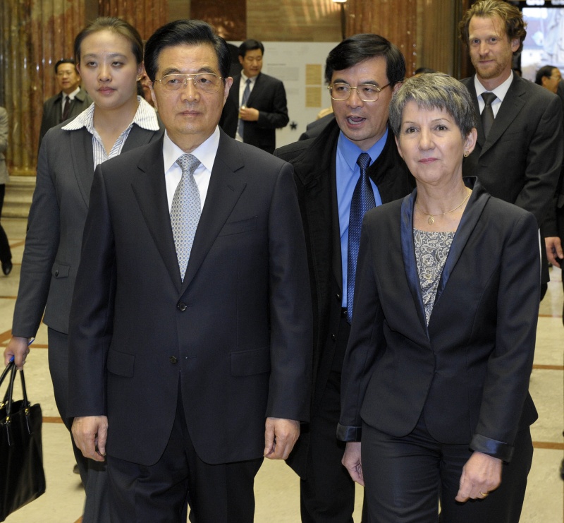 v.li. Hu Jintao - Staatspräsident der Volksrepublik China und Mag.a Barbara Prammer - Nationalratspräsidentin
