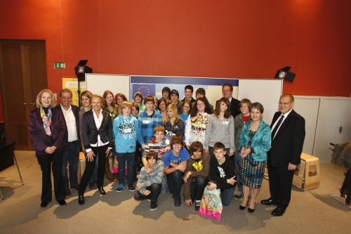 Gruppenfoto mit SchülerInnen der Klasse 4C Hauptschule Obergrafendorf