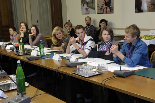 Jugendparlament 2011 mit Salzburger SchuelerInnen, Ausschusssitzung mit Nationalratsabgeordnete Dr.in Susanne Winter (FPOE), Lokal III