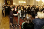 Nationalratspräsidentin Barbara Prammer begrüßt die Gäste der Veranstaltung
