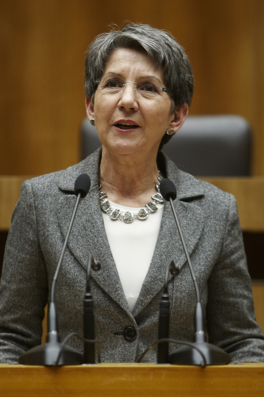 Nationalratspräsidentin Barbara Prammer am Rednerpult