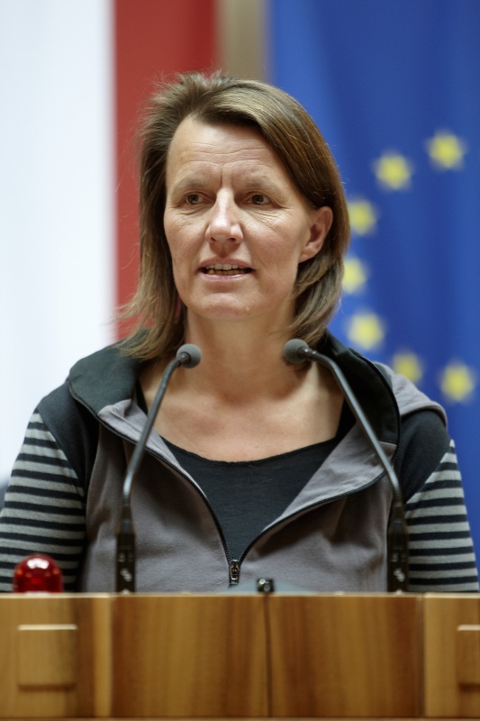 Nationalratsabgeordnete Daniela Musiol (G) am Rednerpult