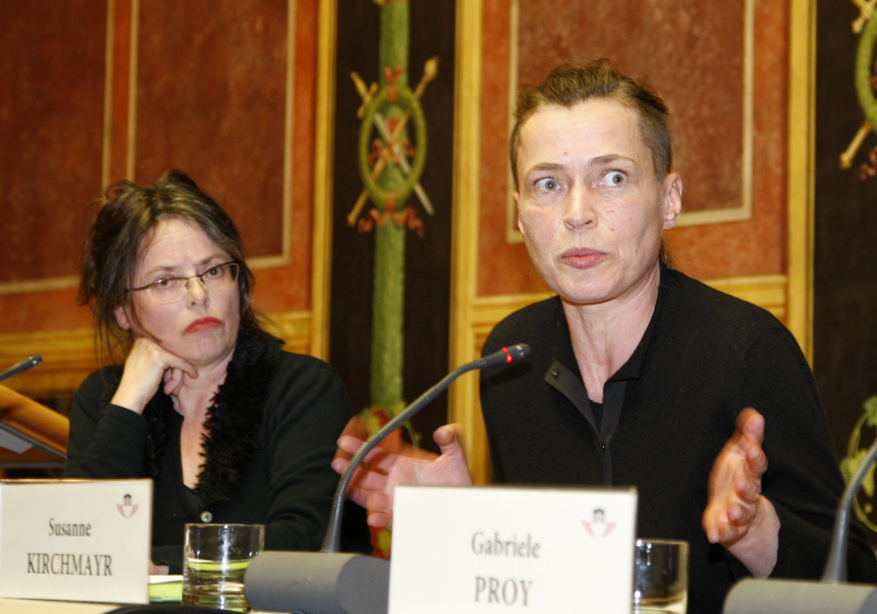 v.li. Koordinatorin für Frauenförderung und Gender Studies Universität für Musik und darstellende Kunst Wien/mdw Andrea Ellmeier, Komponistin, DJ und Gründerin des Netzwerkes female:pressure Susanne Kirchmayr